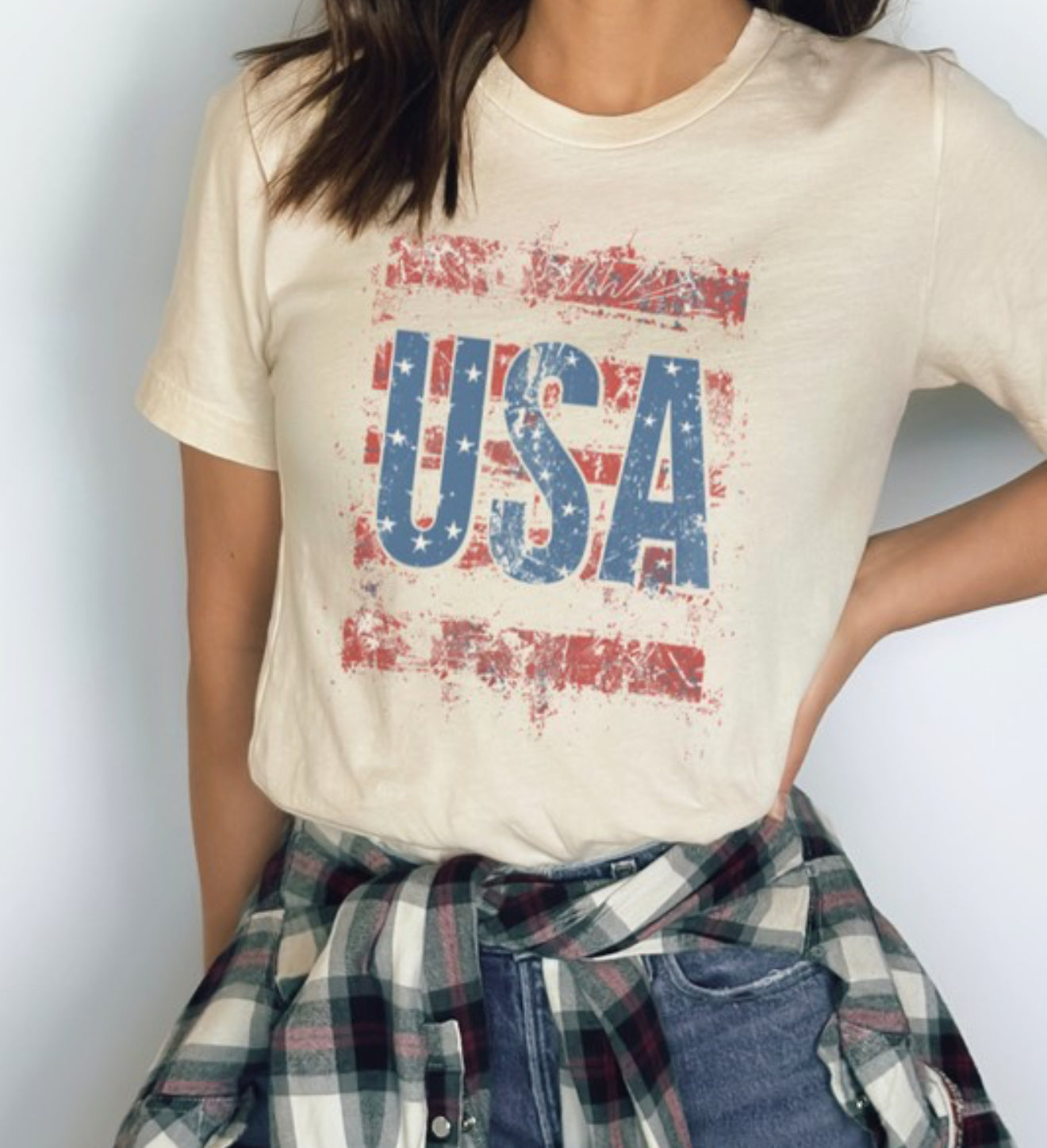 Distressed USA Tee