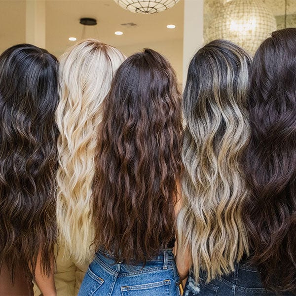 Natural, hand-tied IBE extensions styled at Salon on 3rd